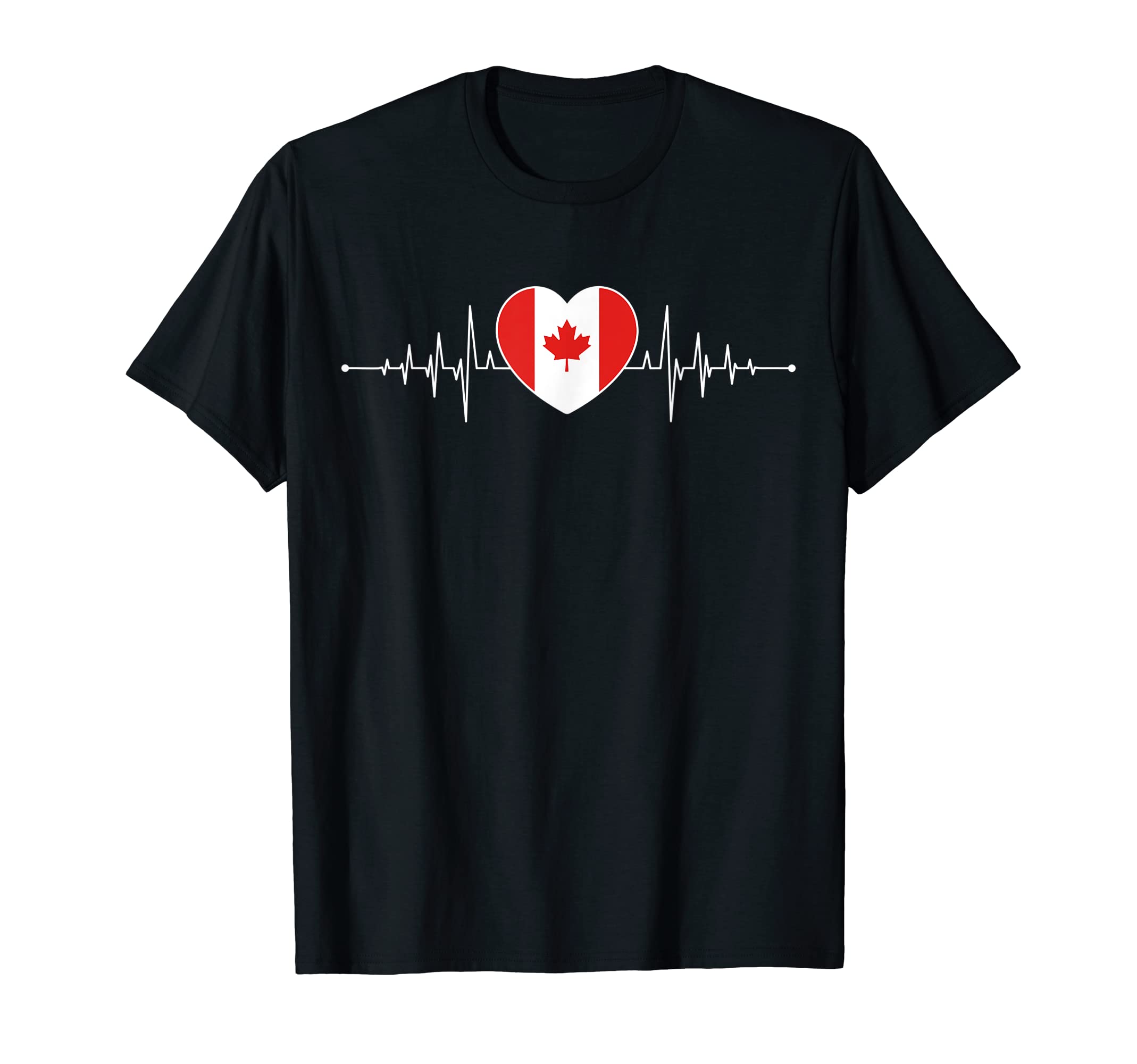 Canada Heartbeat Canadian Flag T-Shirt - Casual Everyday Wear Unisex
