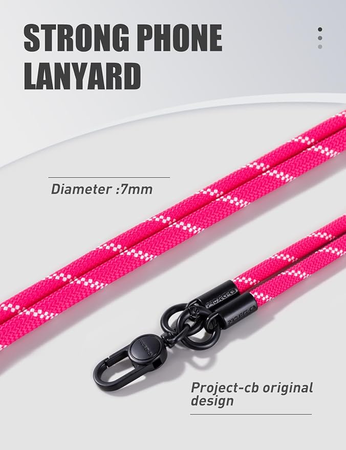 project-cb Phone Wrist Strap 1,Tether Tab 2,Phone Wristlet,Lanyard Wrist Strap,Key Holder,KeyChain,KeyRing×2(Magenta)