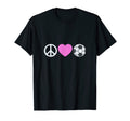 Peace Love And Soccer T-Shirt - Graphic Print Unisex