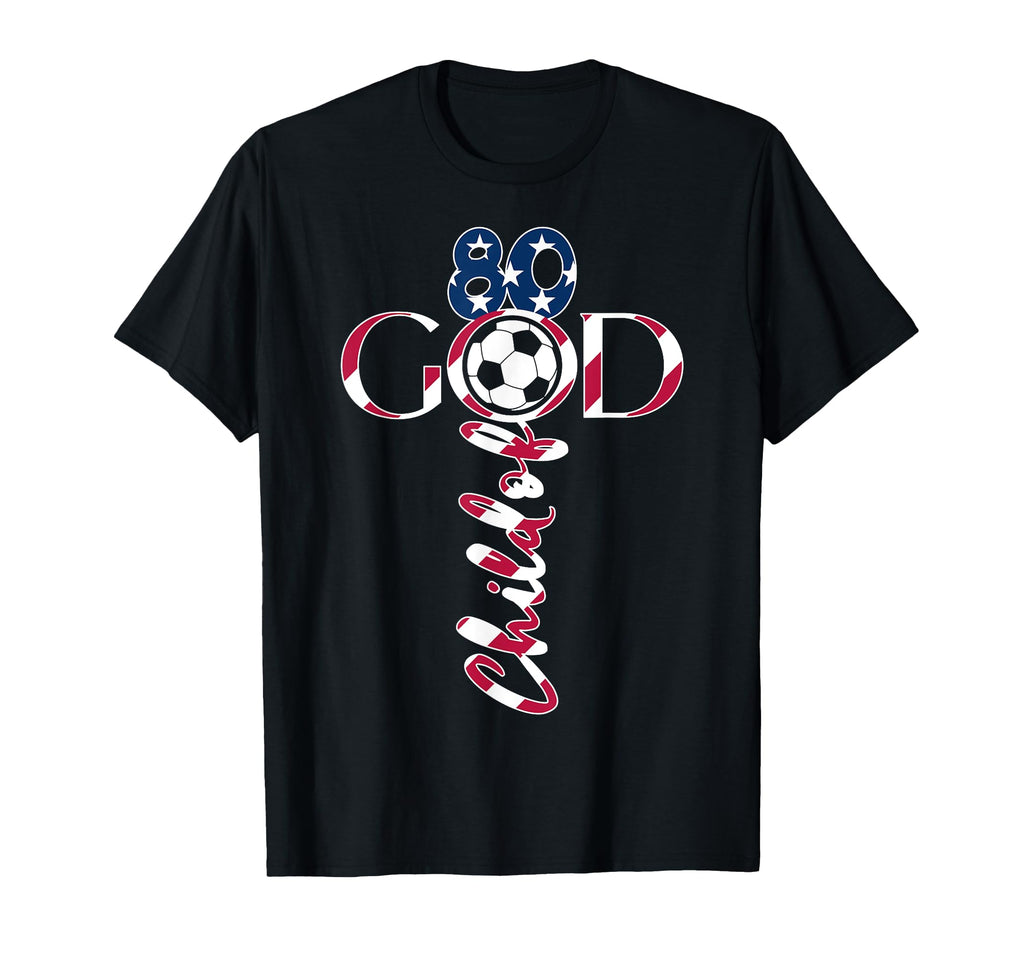Jesus 80 Years Child God Soccer 80Th T-Shirt - Novelty Apparel Men Women
