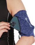 Running Phone Armband for Men Women,Universal Arm Bands for Phones Below 8 Inches,Waterproof Cell Phone Armband for Hiking,Running,Cycling,Climbing(Blue M)