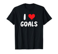 I Love Goals Heart Soccer Futbol Manager T-Shirt - Graphic Print Men Women