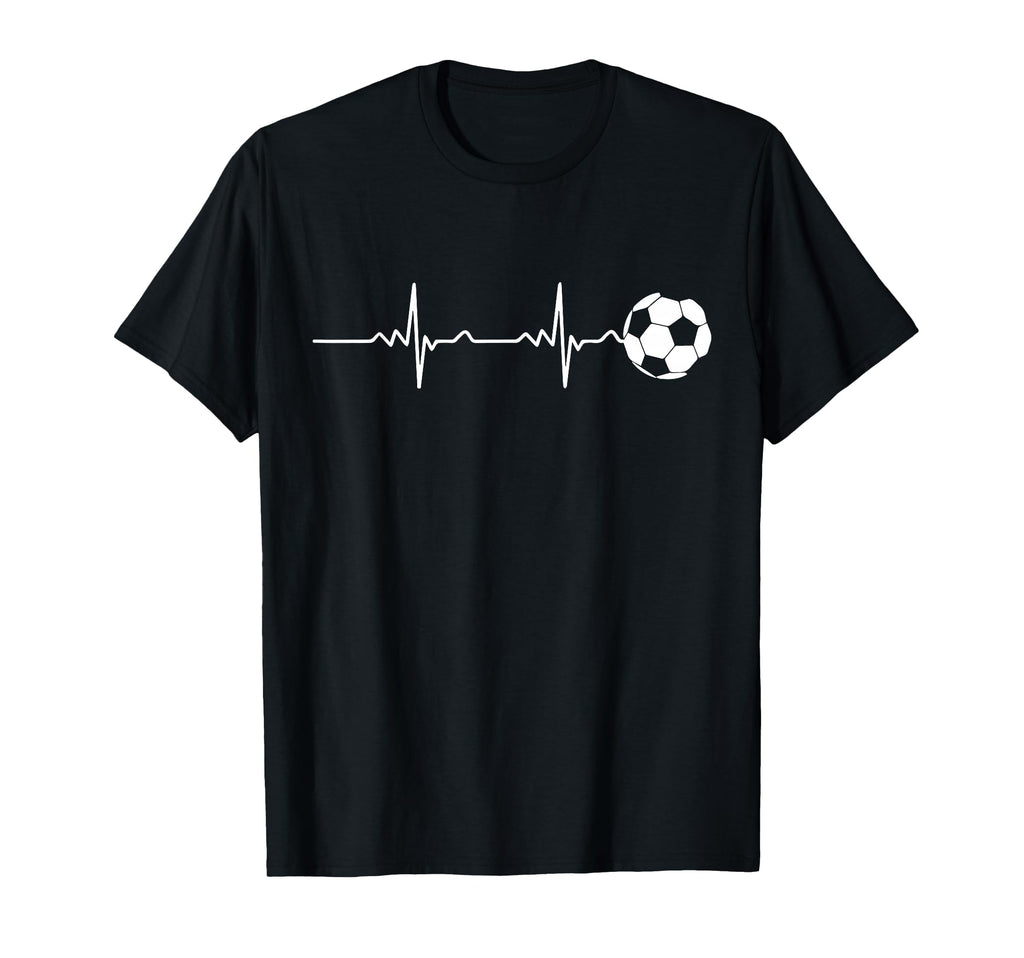 Soccer Ball Heartbeat Football Players T-Shirt - Trendy Graphic for Adults