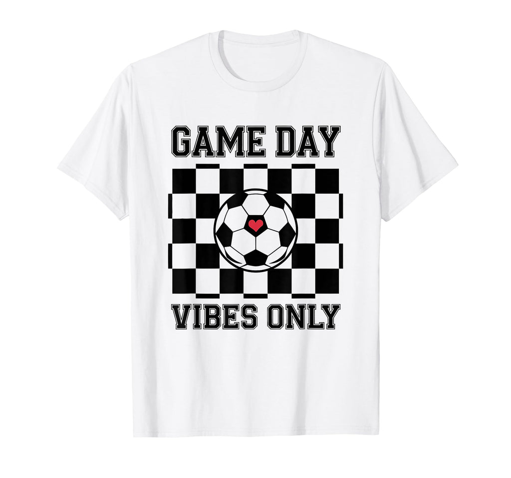 Groovy Soccer Soccer Game Day Vibes T-Shirt - Minimalist Print Men Women