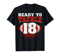 Football 18Th Birthday Player Tackle T-Shirt - Minimalist Print Men Women