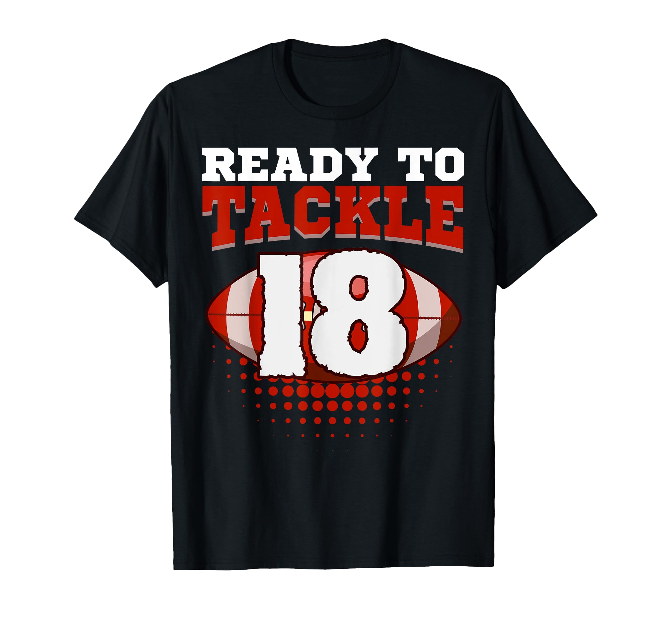 Football 18Th Birthday Player Tackle T-Shirt - Minimalist Print Men Women