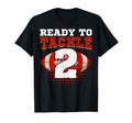 Football 2Nd Birthday Player Tackle T-Shirt - Fun Novelty Design Men Women