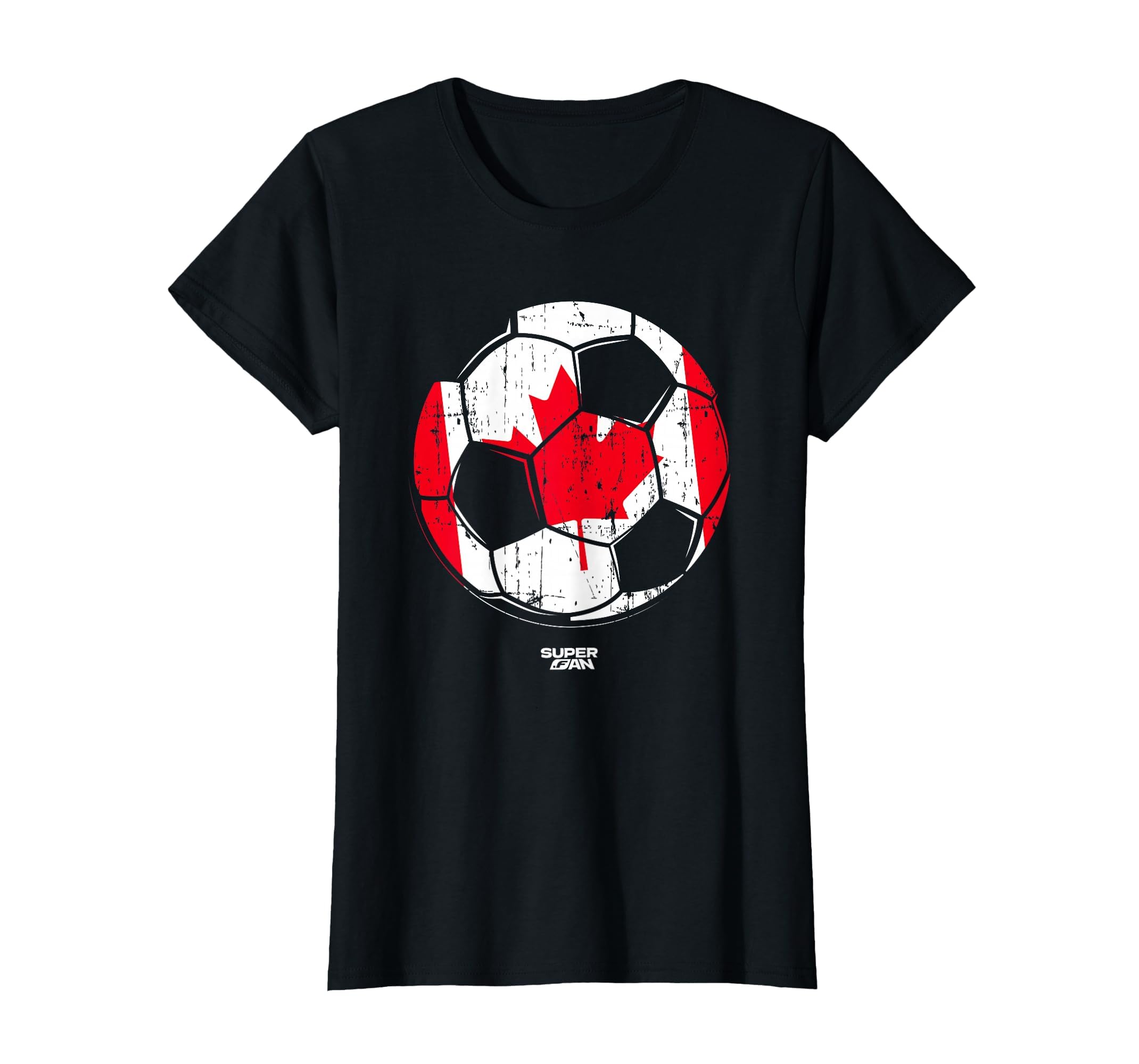 Superfan Canada Soccer Ball Flag T-Shirt - Streetwear Style Men Women