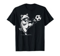 Kawaii Soccer Ball Raccoon Kicking T-Shirt - Fun Novelty Design Unisex