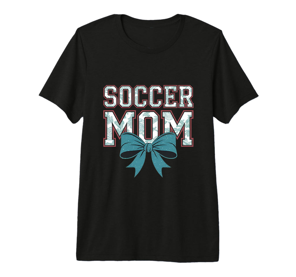 Soccer Mom Coquette Bow Mothers Day Tri T-Shirt - Trendy Graphic Unisex