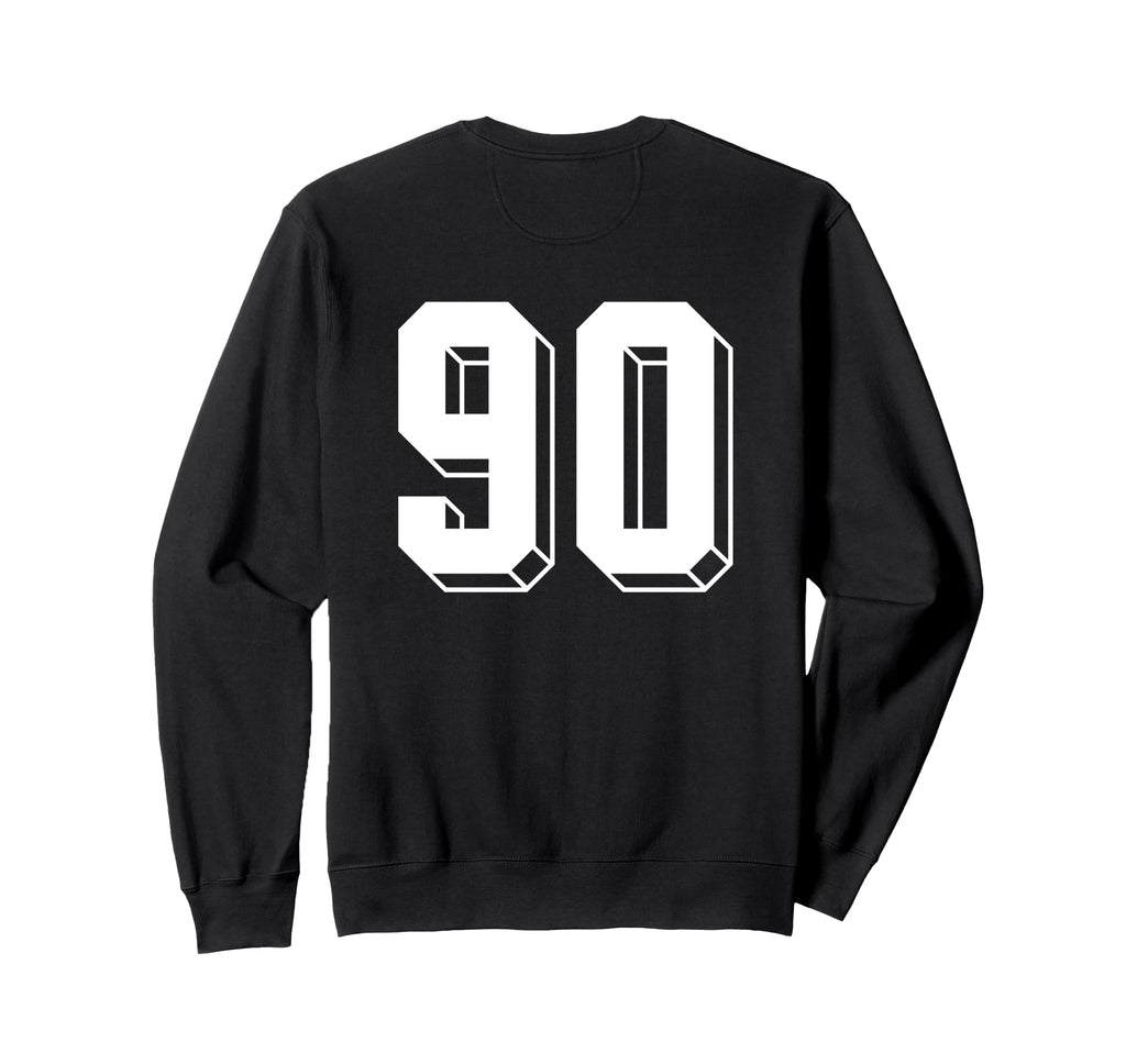 Number 90 Backside 80S 90S Team Jersey Sweatshirt - Trendy Graphic Unisex