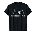 Soccer Father Proud Soccer Dad Heartbeat T-Shirt - Minimalist Print Unisex
