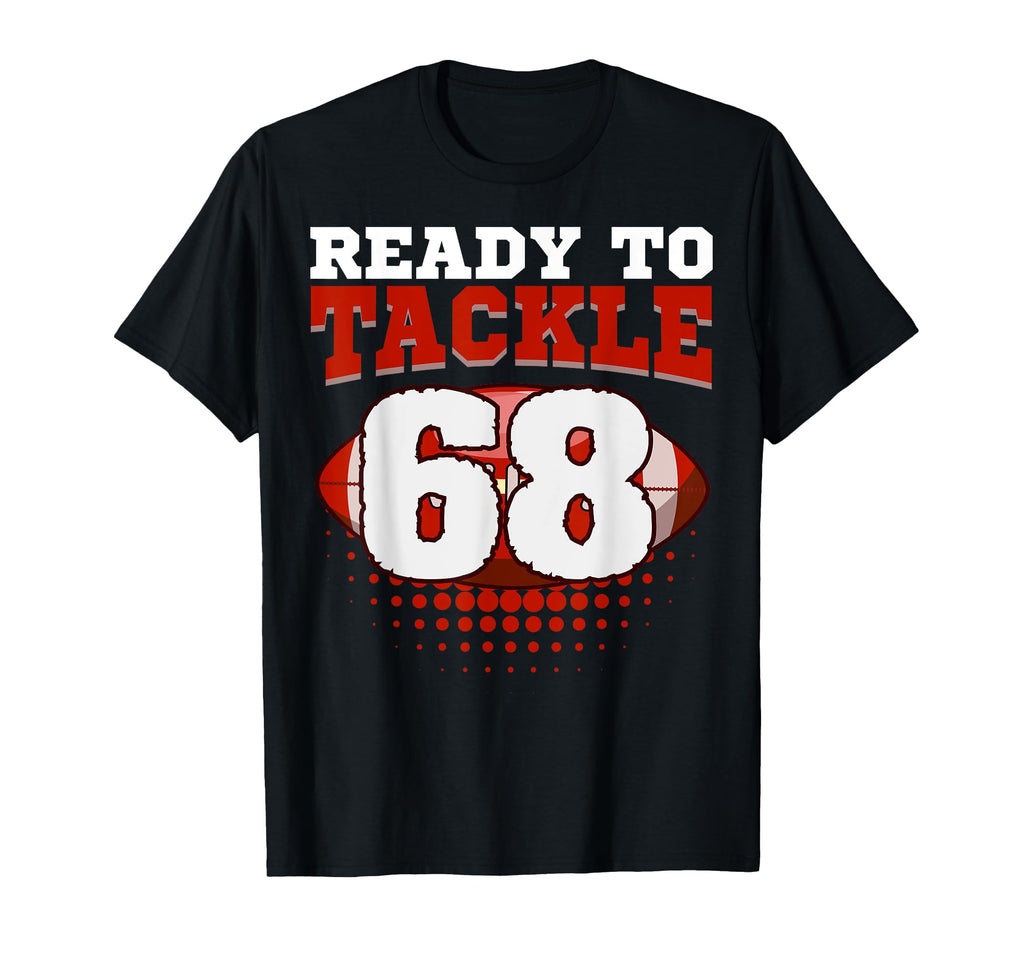 Football 68Th Birthday Player T-Shirt - Casual Everyday Wear for Adults