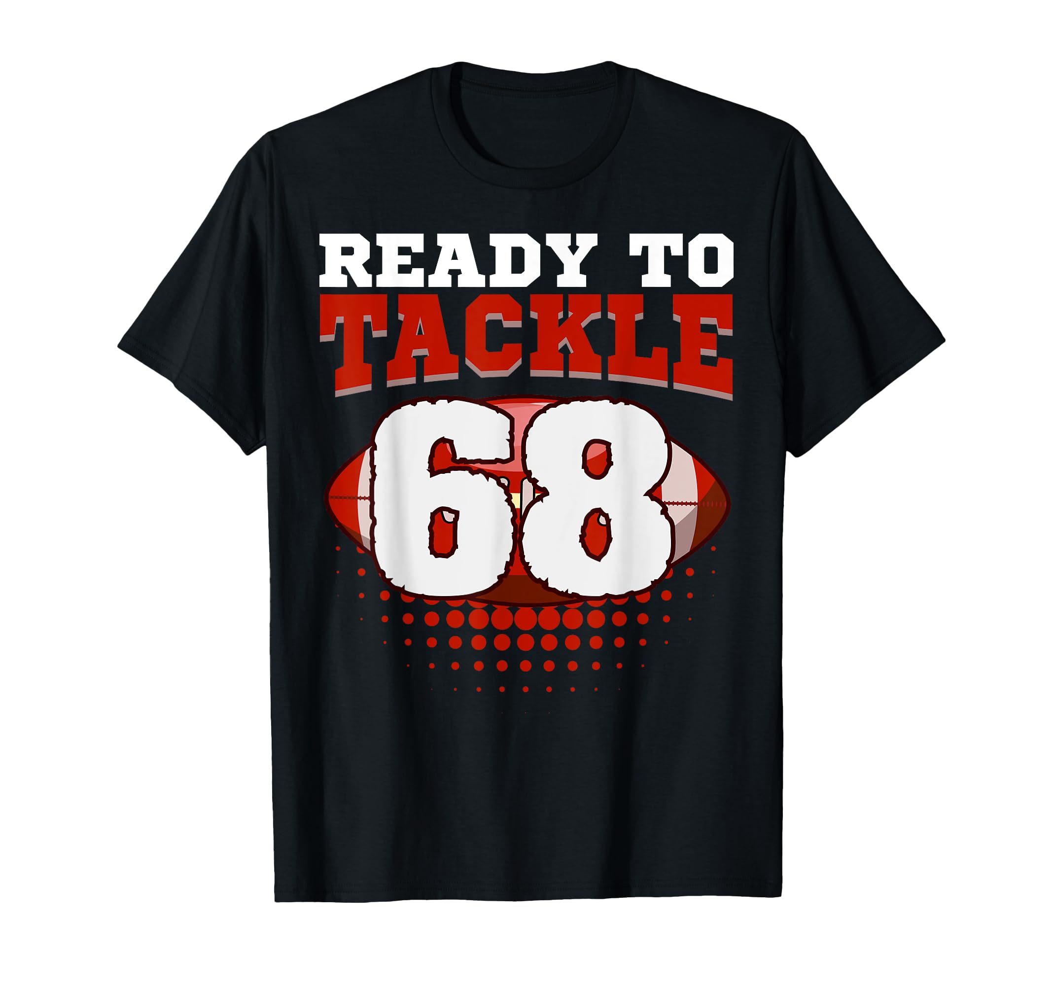 Football 68Th Birthday Player T-Shirt - Casual Everyday Wear for Adults