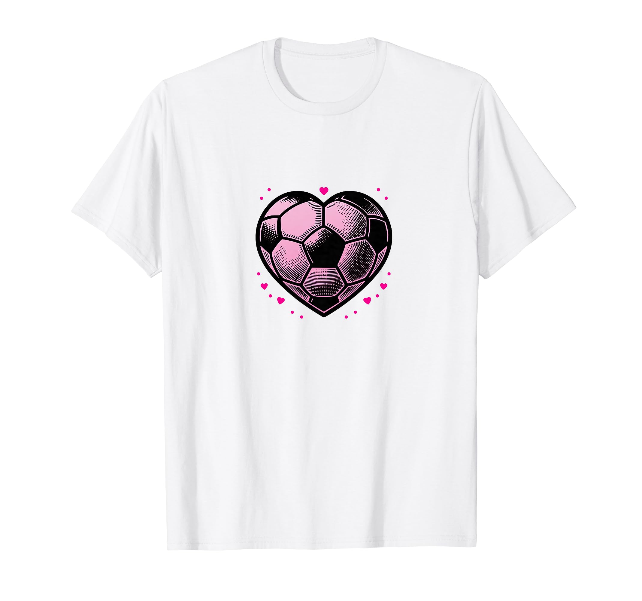 Soccer Ball Hearts Mom Fan Casual T-Shirt - Unique Graphic for Adults
