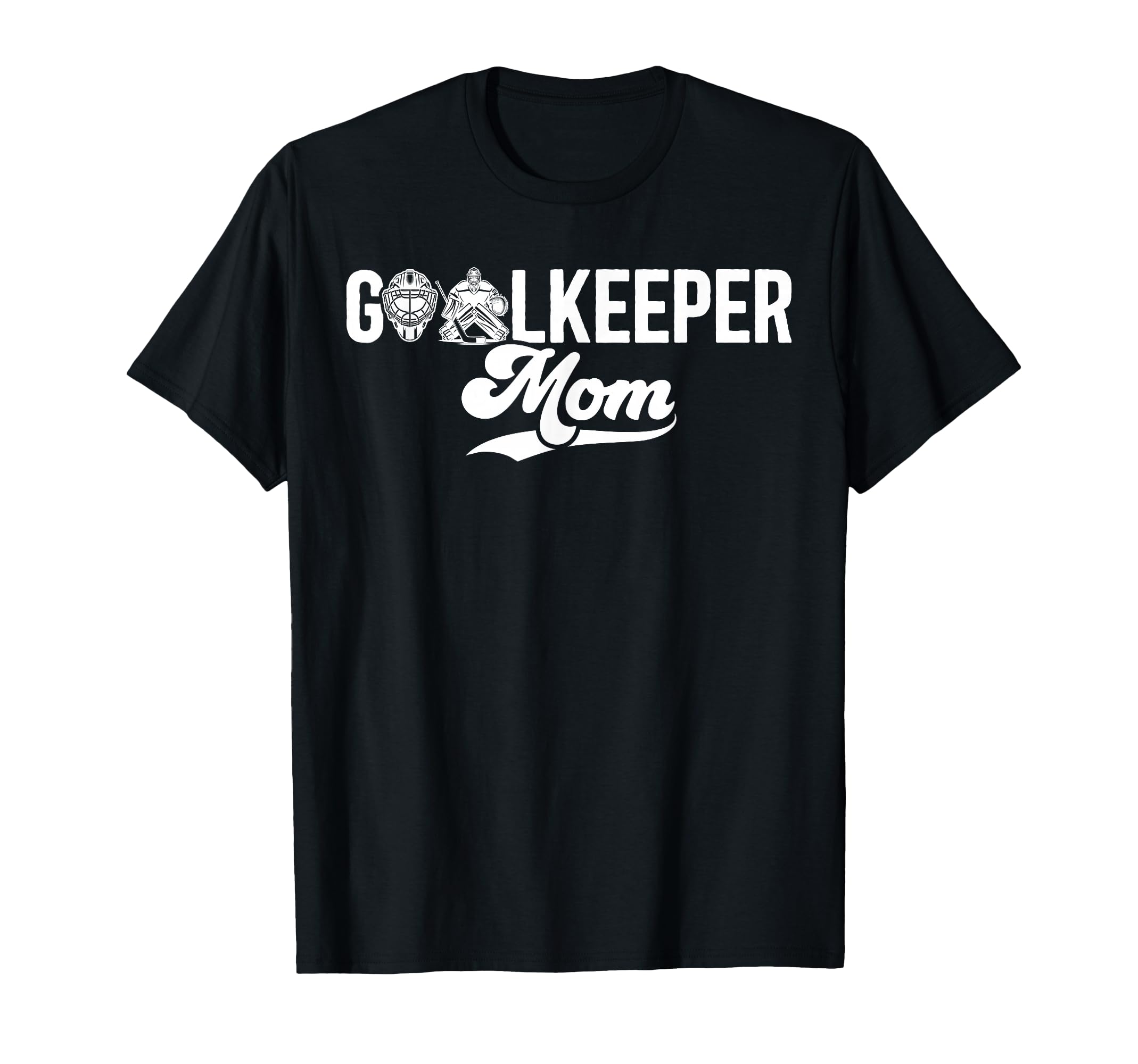 Ice Hockey Goalkeeper Mom Hockey T-Shirt - Minimalist Print for Adults