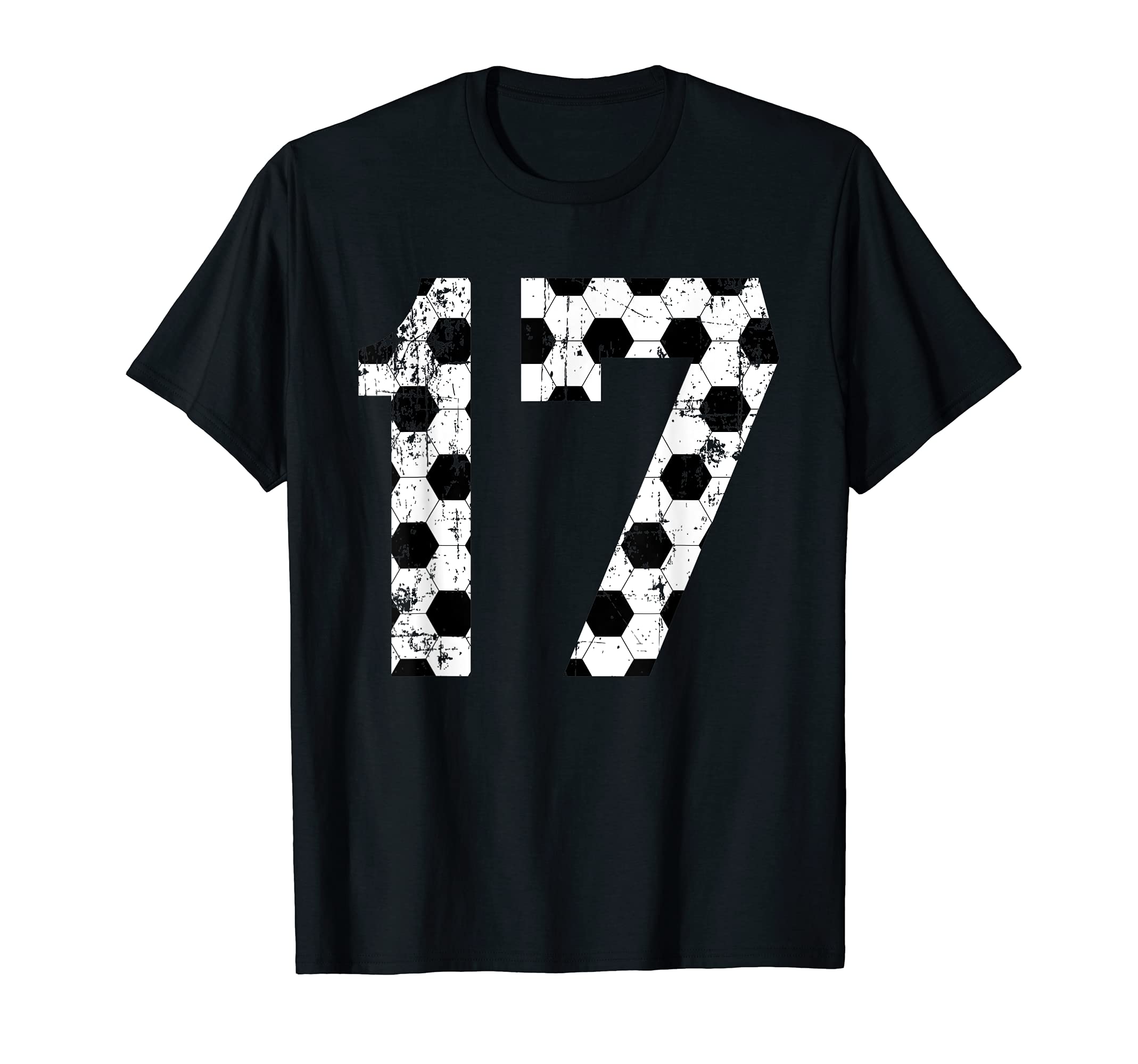 Soccer 17 Jersey Number T-Shirt - Casual Everyday Wear Men Women