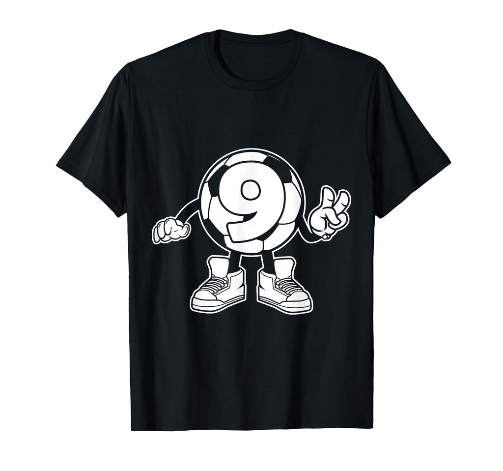 Number 9 Soccer 9Th Birthday T-Shirt - Minimalist Print Men Women