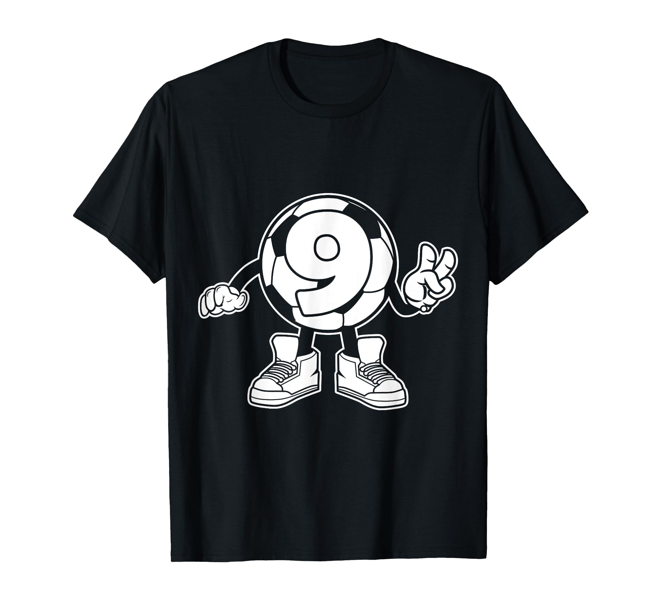 Number 9 Soccer 9Th Birthday T-Shirt - Minimalist Print Men Women