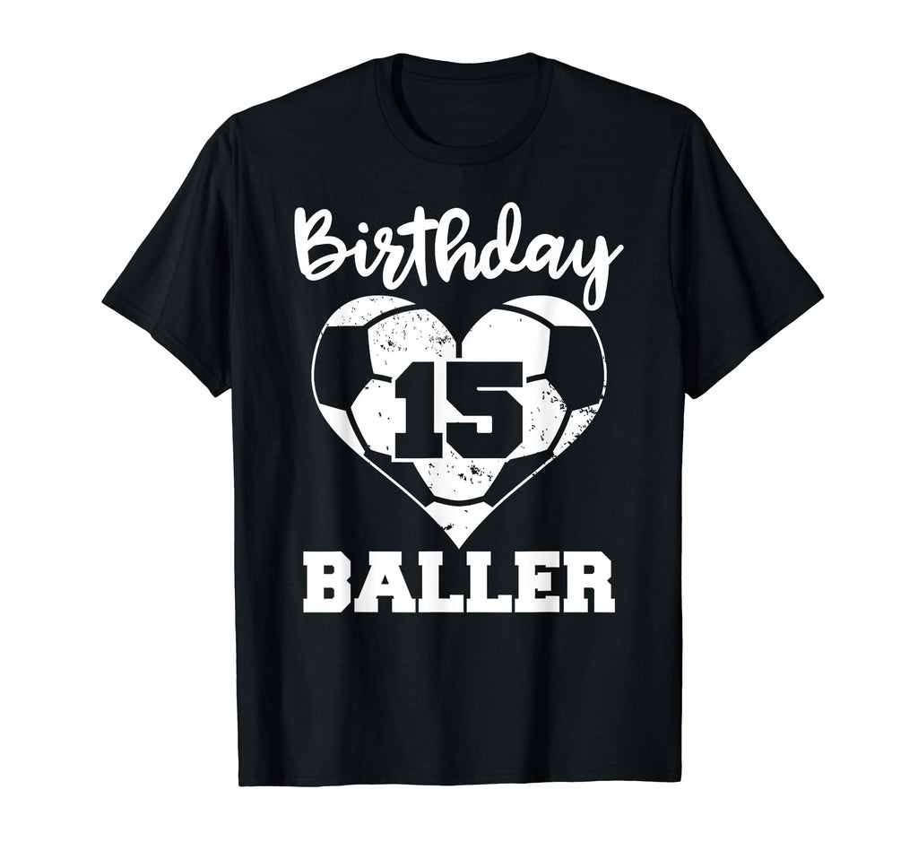 15Th Birthday Baller Funny 15 Year T-Shirt - Minimalist Print for Adults