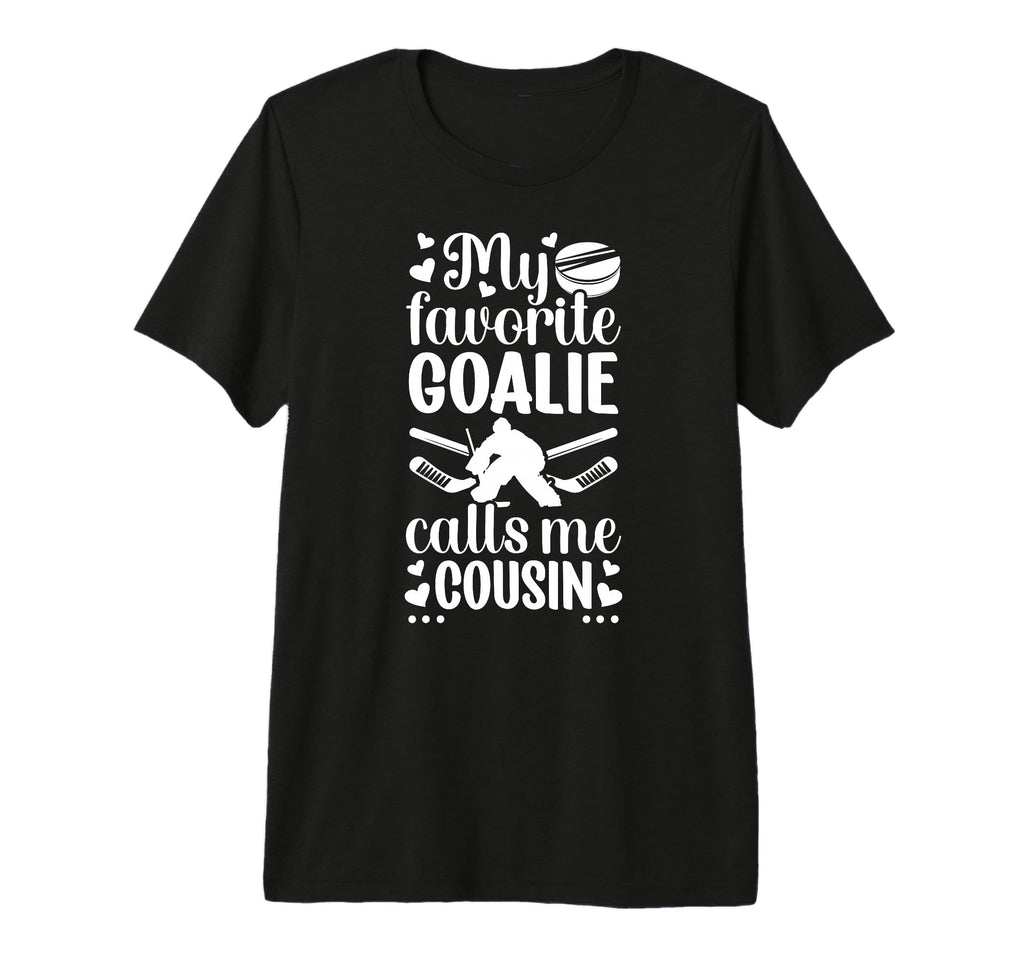 My Favorite Hockey Goalie Cousin T-Shirt - Minimalist Print for Adults