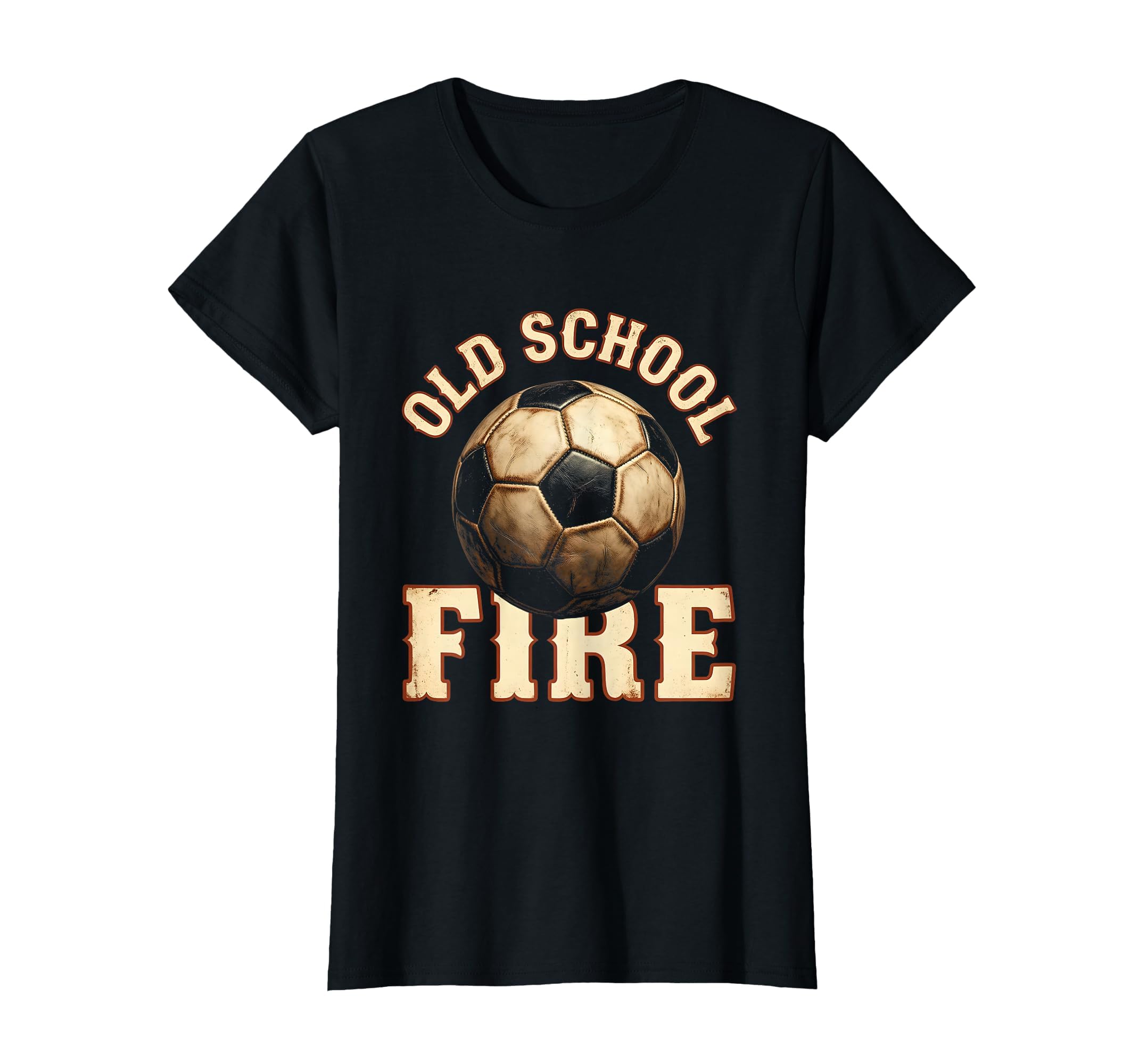 Old School Fire Soccer Ball T-Shirt - Novelty Apparel Unisex