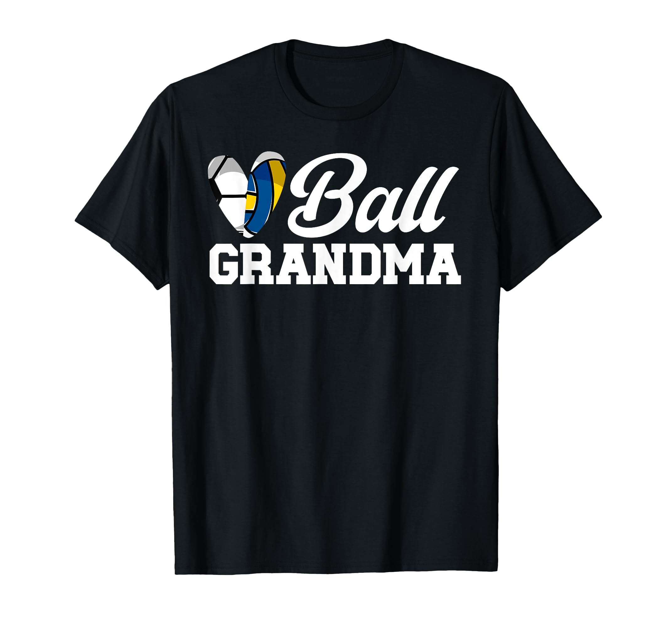 Ball Grandma Heart Volleyball Soccer Grandma T-Shirt - Graphic Print Unisex