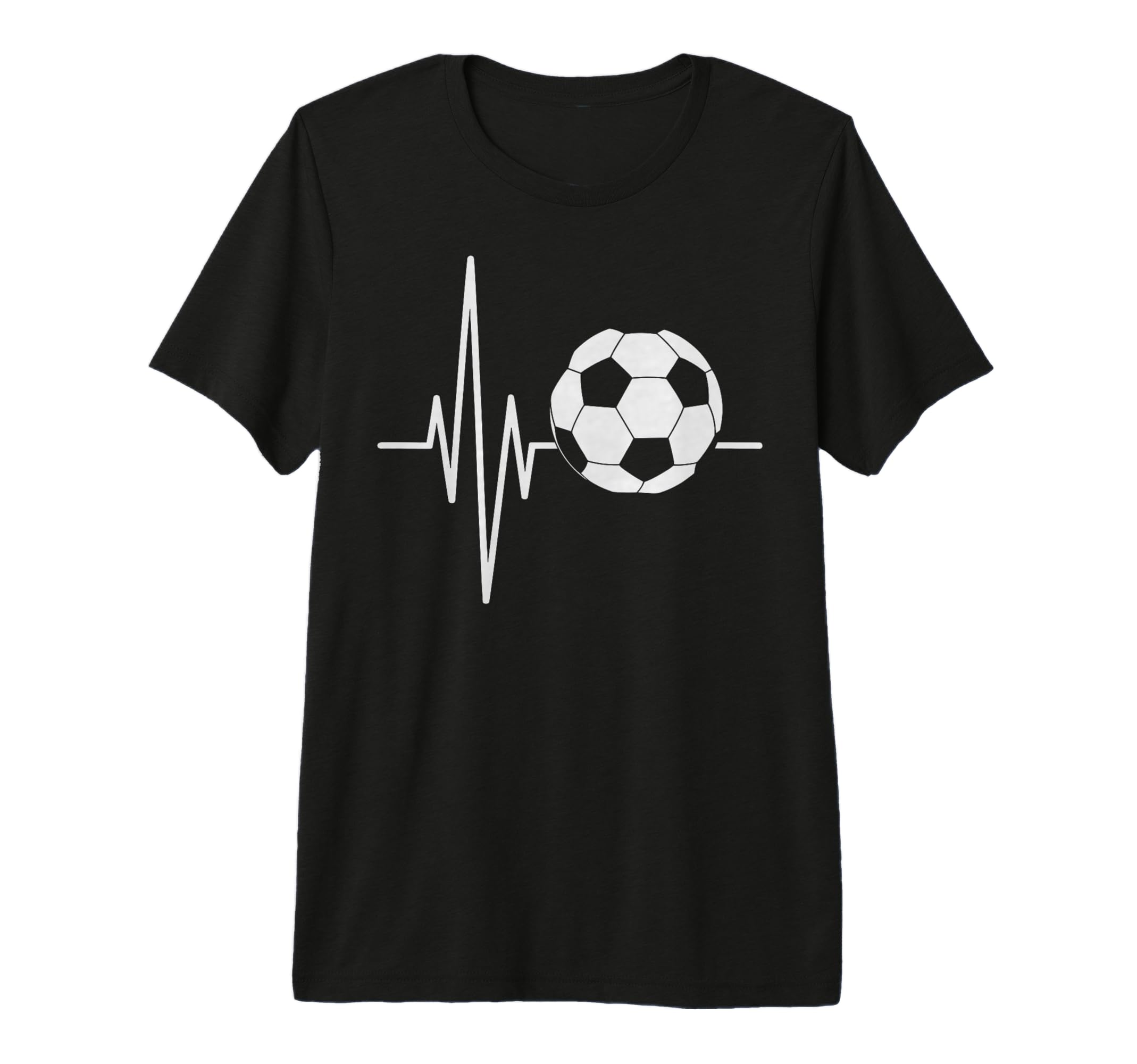 Heartbeat Soccer Player Ball T-Shirt - Casual Everyday Wear Men Women