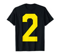 Yellow Sports Team Number 2 Fan T-Shirt - Casual Everyday Wear for Adults