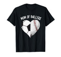 Mom Ballers Soccer Baseball Mama Heart T-Shirt - Novelty Apparel Men Women