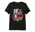 Eat Sleep Soccer Repeat Funny Sports Player T-Shirt - Graphic Print Unisex