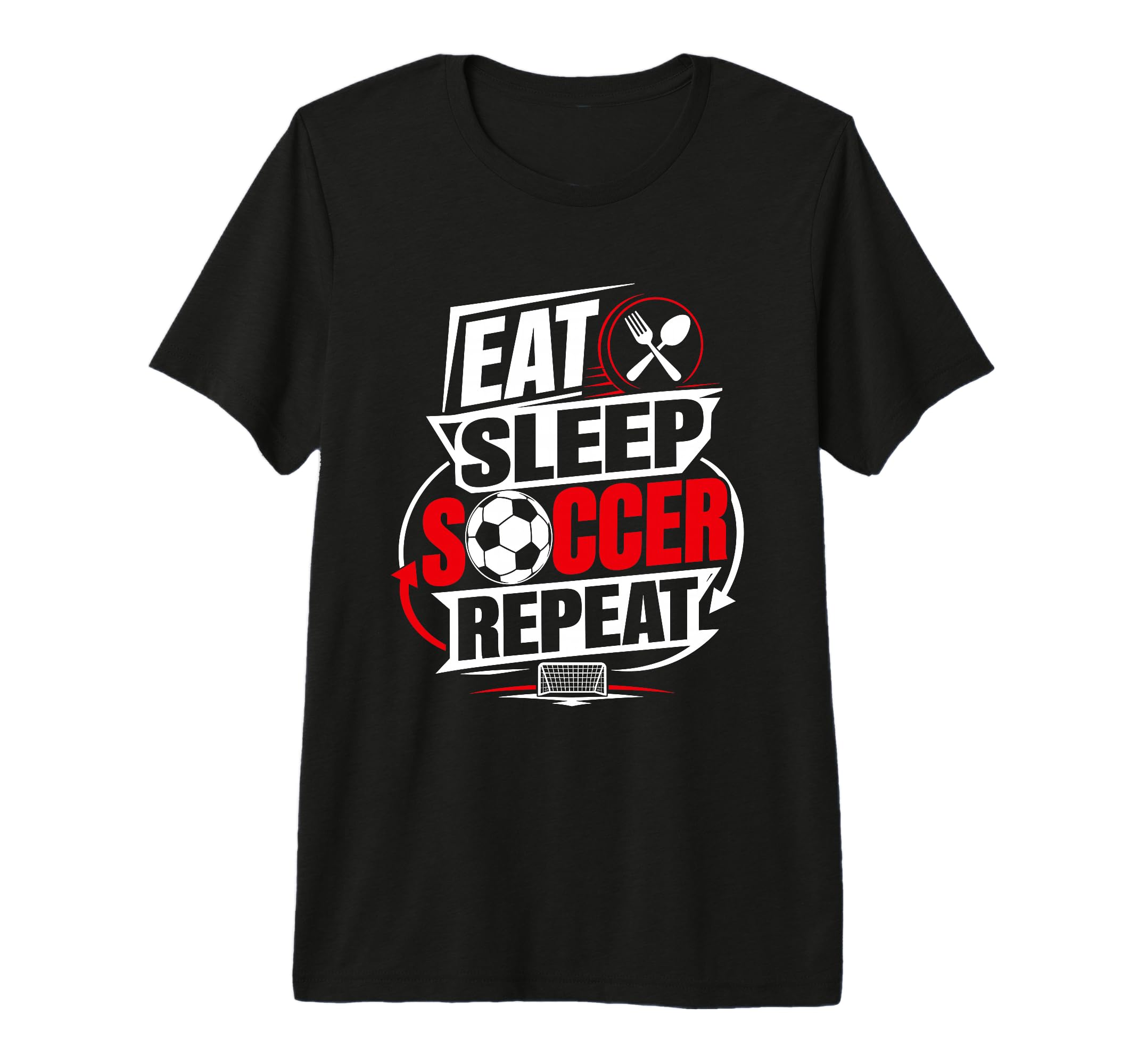 Eat Sleep Soccer Repeat Funny Sports Player T-Shirt - Graphic Print Unisex