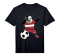 Dabbing Penguin Latvia Football Team T-Shirt - Casual Everyday Wear Unisex