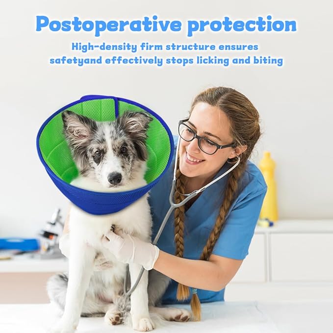 Dog Cone Soft Recovery Collars & Cones After Surgery for Medium Large Dogs, Comfy Ecollars to Stop Licking, Adjustable, Dog Ecollars for Recovery Fabric: Soft Comfort, Ecollars of Shame Alternatives