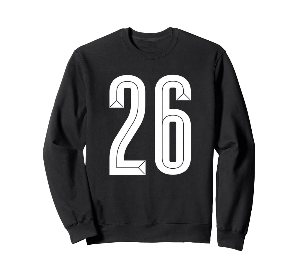 26 White Number 26 Sports Fan Soccer Sweatshirt - Custom Art Print Unisex