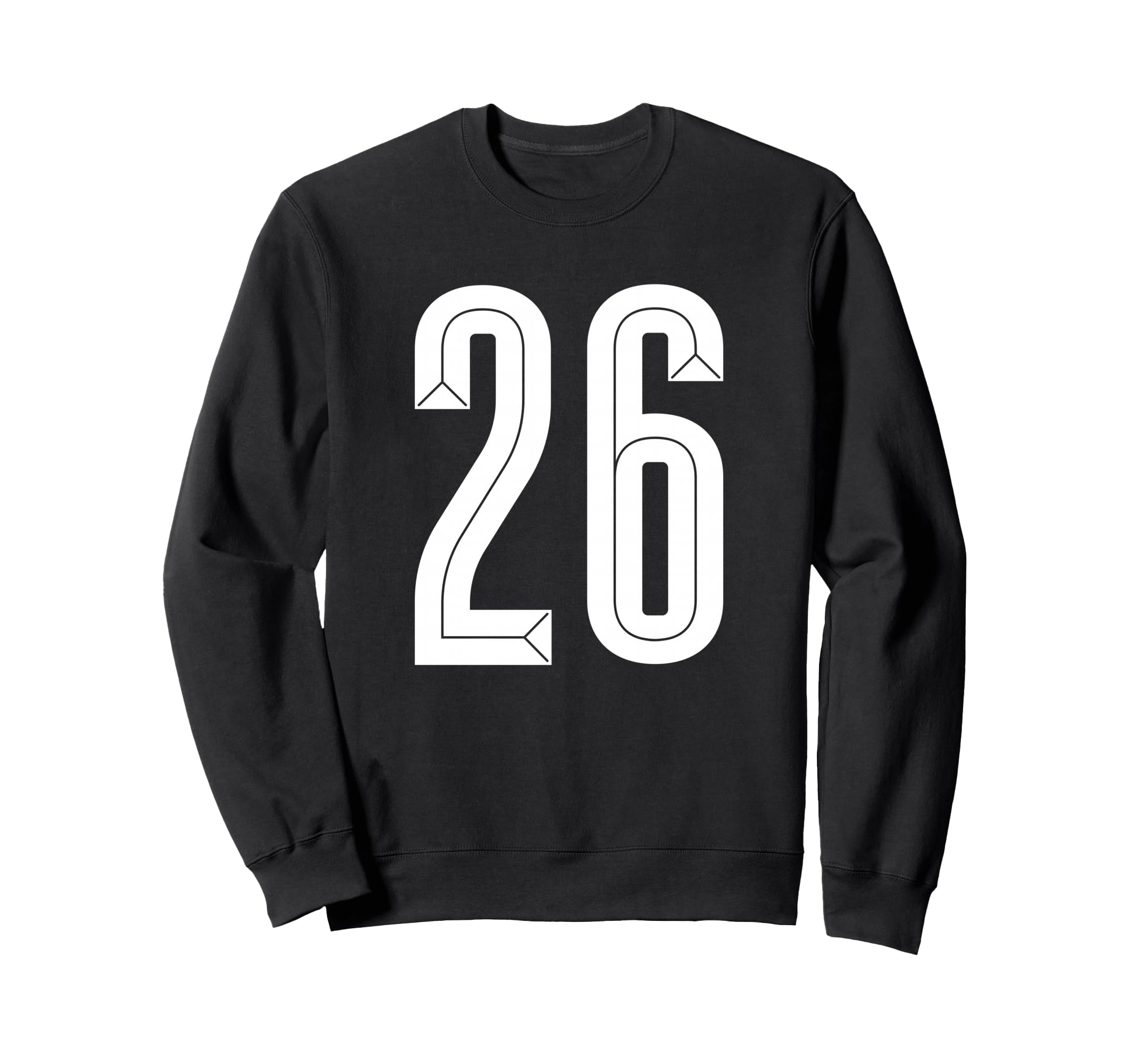 26 White Number 26 Sports Fan Soccer Sweatshirt - Custom Art Print Unisex
