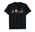 Heartbeat Colombian Flag Colombia T-Shirt - Unique Graphic for Adults