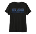 New Jersey Soccer Blue Text Tri T-Shirt - Casual Everyday Wear for Adults