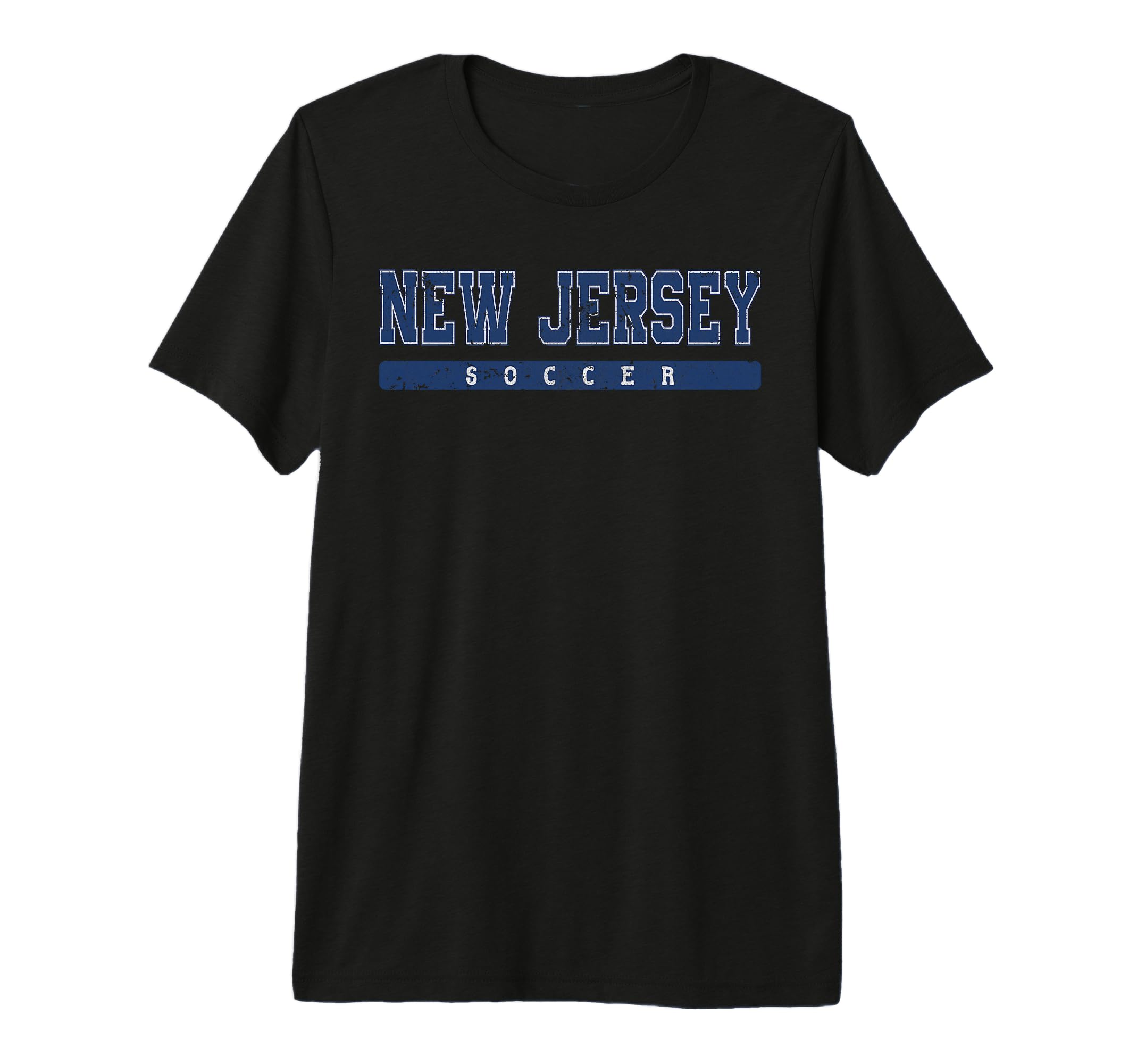 New Jersey Soccer Blue Text Tri T-Shirt - Casual Everyday Wear for Adults