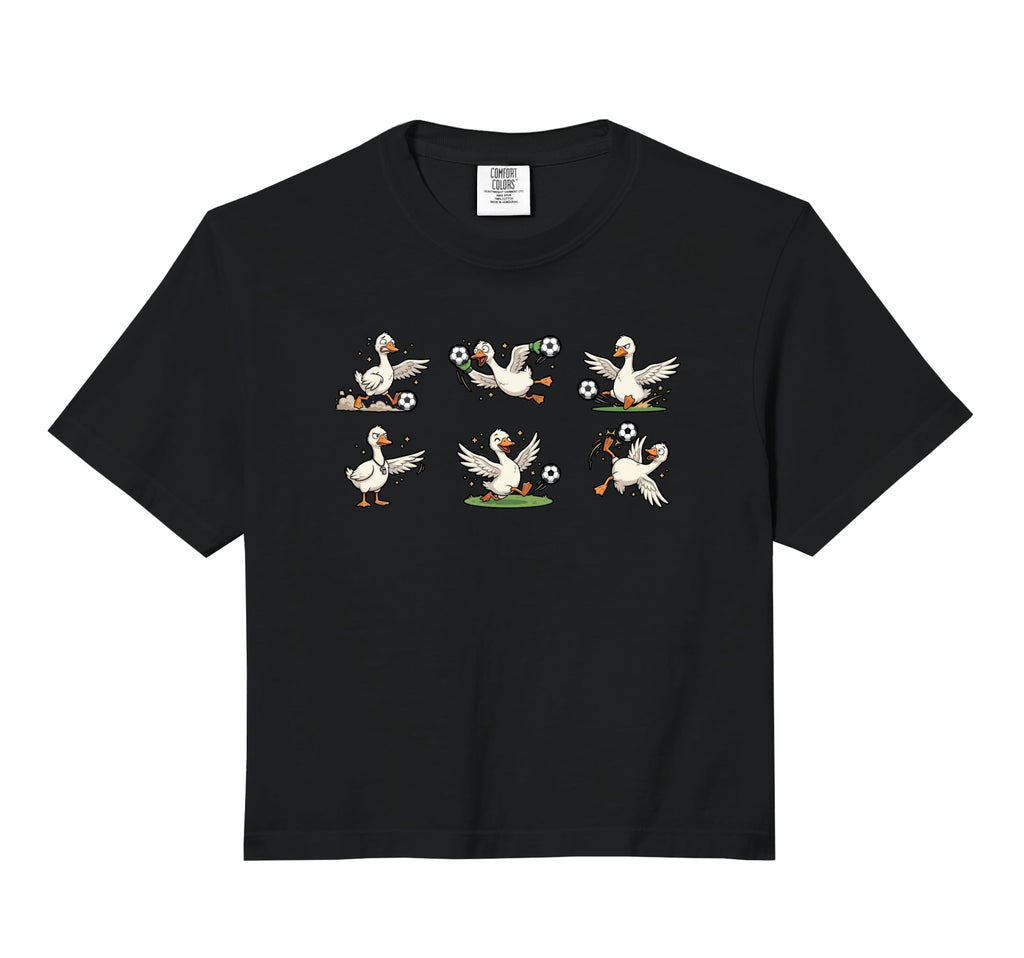 Silly Goose Playing Soccer T-Shirt - Casual Everyday Wear for Adults