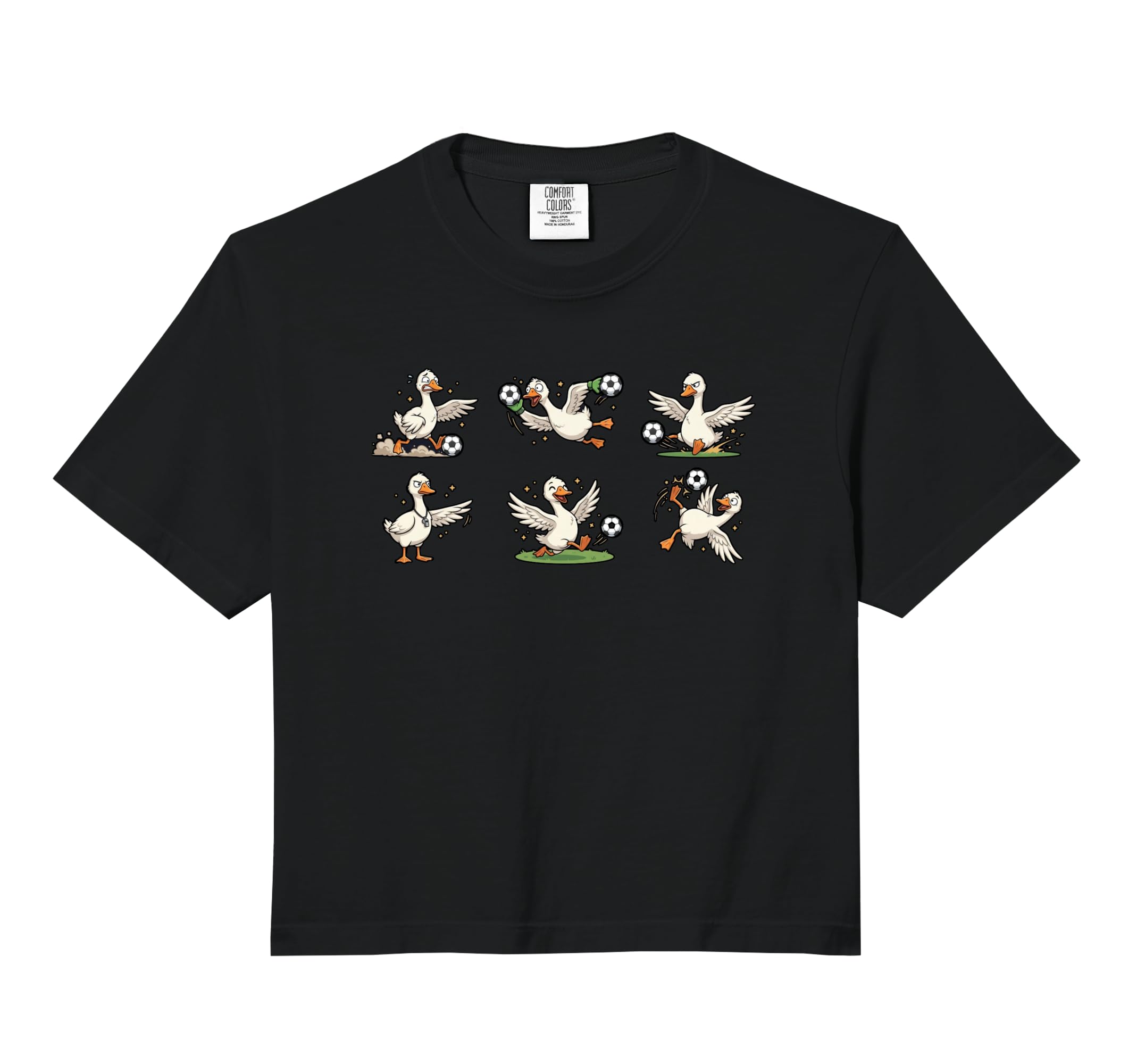 Silly Goose Playing Soccer T-Shirt - Casual Everyday Wear for Adults