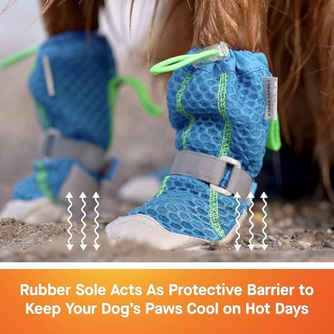 Canada Pooch Dog Boots for Hot Pavement - Dog Boots & Paw Protectors with Anti Slip Rubber | Water Friendly, Breathable Dog Shoes for Hot Days, Great for Dogs Neon Pink - Size 4