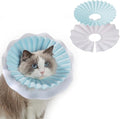 Soft Cat Cone Collar for Cats– Adjustable Lightweight Recovery E-Collar to Stop Licking, Scratching & Biting After Surgery, Comfortable Wound Healing Cone Alternative (Blue, L)