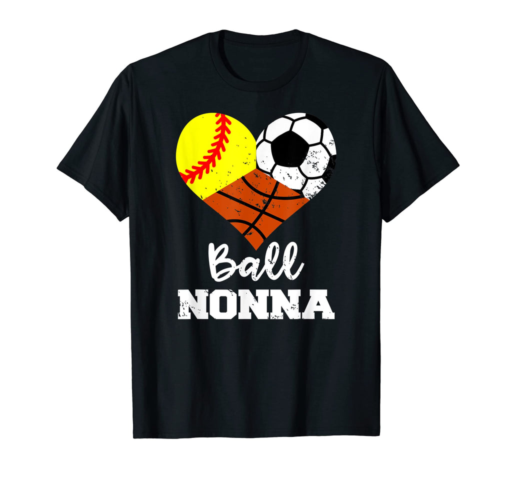 Ball Nonna Heart Funny Softball Soccer T-Shirt - Custom Art Print Unisex