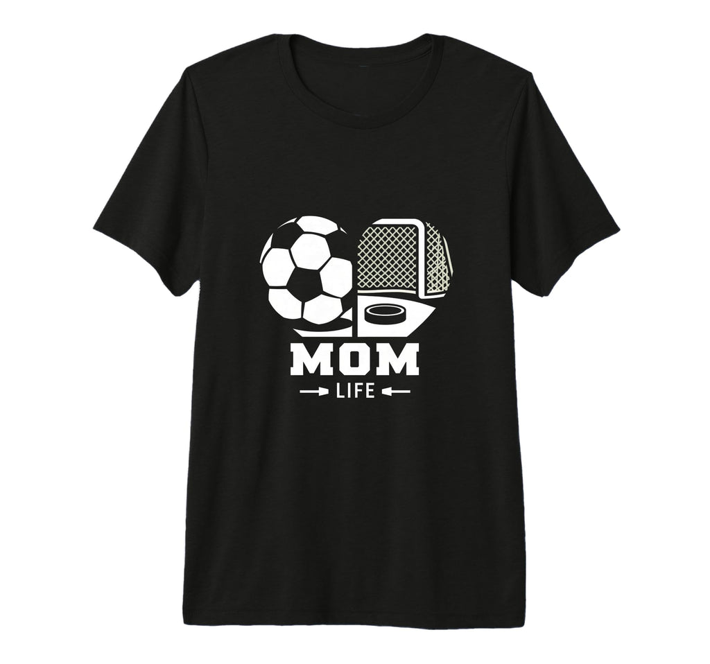 Mom Life Heart Funny Soccer Hockey T-Shirt - Streetwear Style for Adults