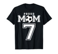 Number 7 Custom Proud Soccer Futbol Mom T-Shirt - Unique Graphic Men Women