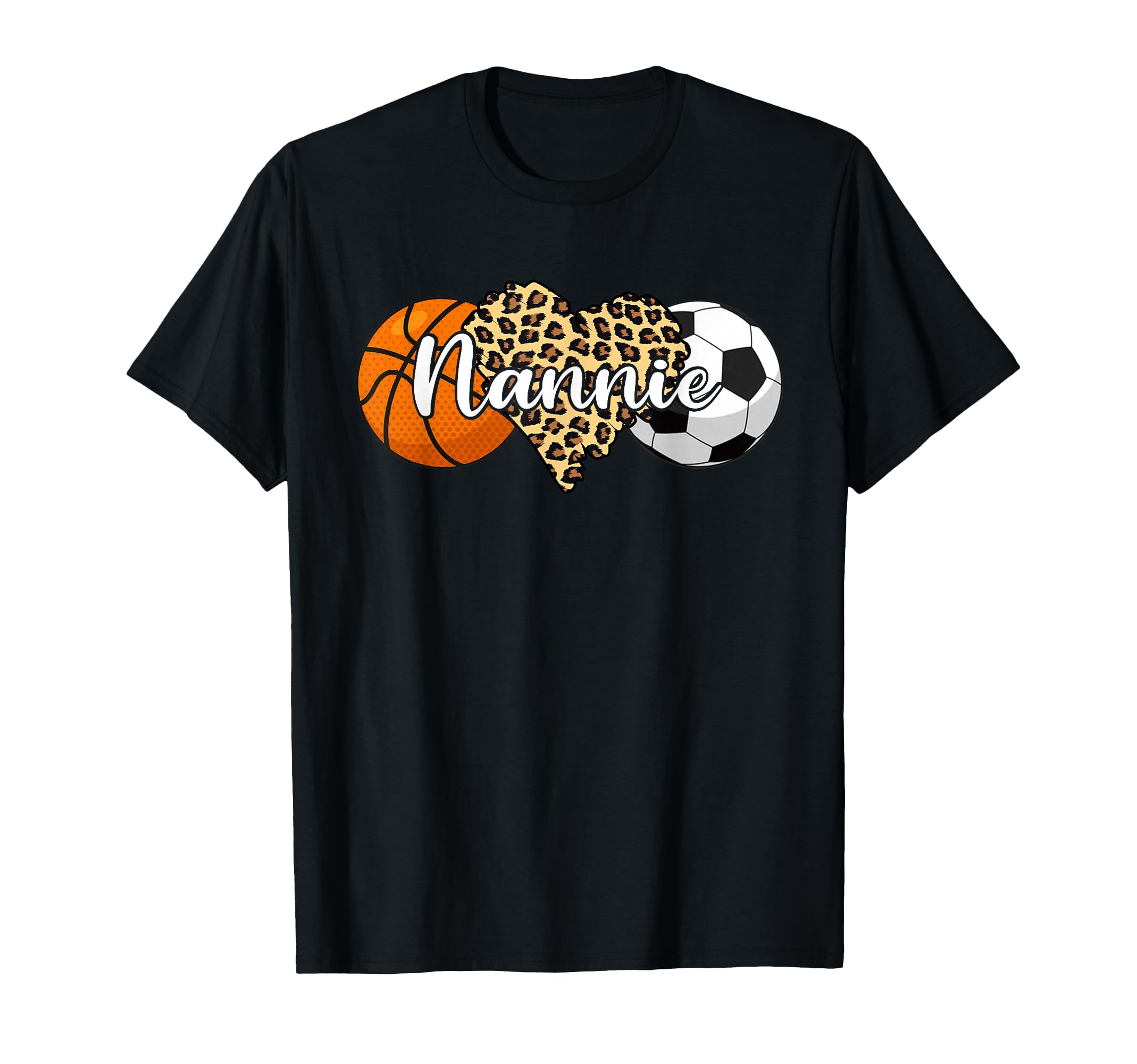 Nannie Basketball Soccer Leopard T-Shirt - Aesthetic Graphic for Adults
