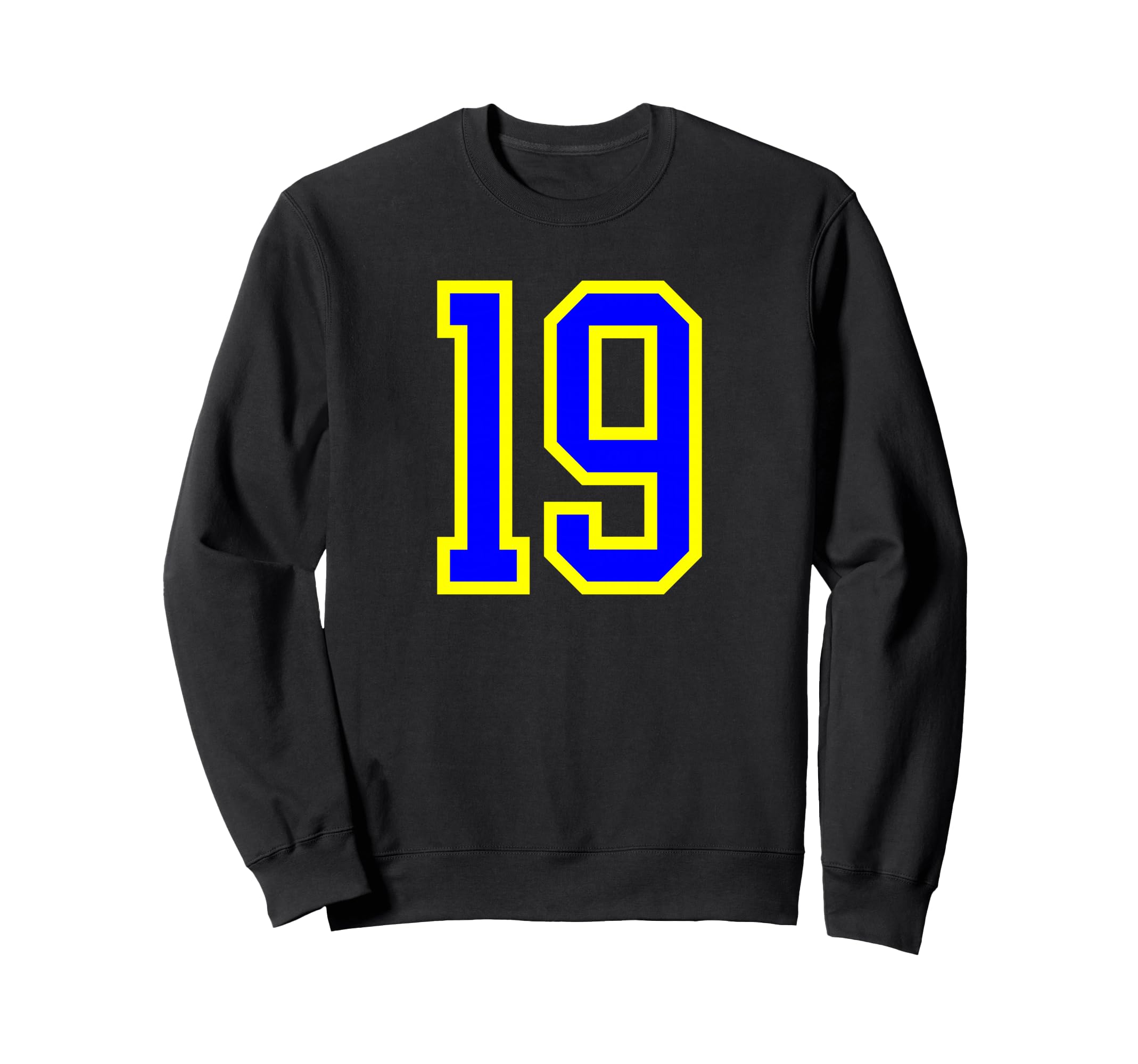 Blue Yellow Sport Team Number Sweatshirt - Casual Everyday Wear Men Women