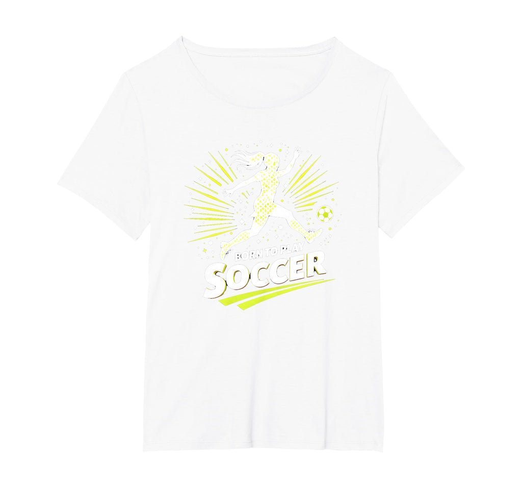 Born To Play Soccer Womens T-Shirt - Minimalist Print for Adults