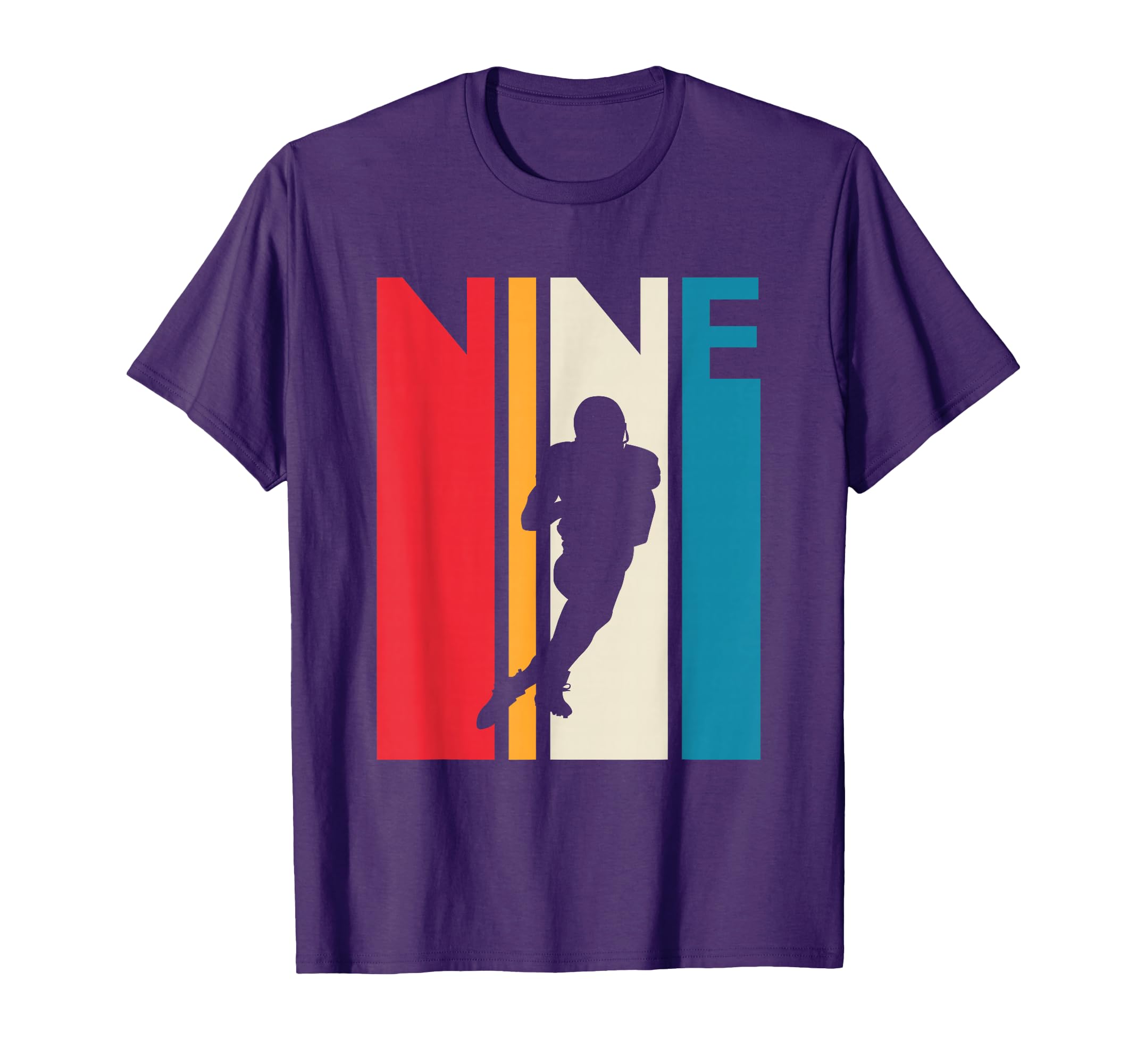 9Th Birthday Gift Nine Football T-Shirt - Unique Graphic Men Women
